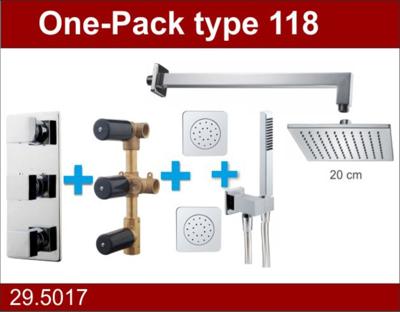 Wiesbaden one-pack inbouwthermostaatset type 118 CHR Wiesbaden one-pack inbouwthermostaatset type 118 CHR