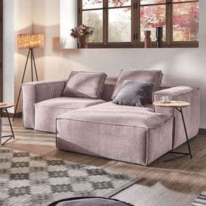 Kave Home Loungebank 'Blok' Rib, Rechts 240cm, kleur Roze