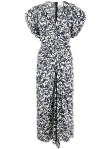 ISABEL MARANT robe mi-longue à fleurs - Bleu