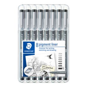 Staedtler pigment liner 308 fijnschrijver Zwart 8 stuk(s)