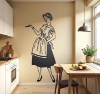Huisvrouw retro sticker