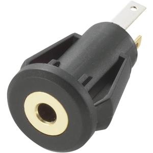 TRU COMPONENTS 716853 Jackplug 2,5 mm Bus, inbouw verticaal Aantal polen: 3 Stereo Zwart 1 stuk(s)