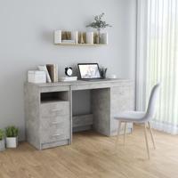 Bureau 140x50x76 cm bewerkt hout betongrijs Bureau 140x50x76 cm bewerkt hout betongrijs