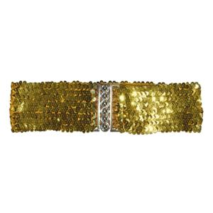 Carnaval verkleed dames riem - goud pailletten - 108 x 8 cm - kunststof - glitter