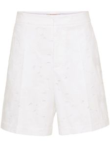 Valentino Garavani short en coton à broderie anglaise - Blanc