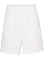 Valentino Garavani short en coton à broderie anglaise - Blanc