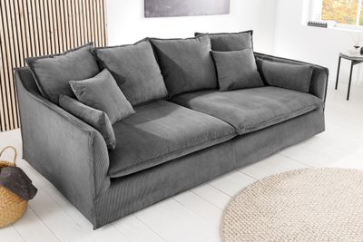 Grote hoes 3-zitsbank HEAVEN 200cm corduroy grijs - 43443