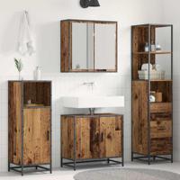 Badkamermeubelset 3 pcs Oud hout 65 x 33 x 60 cm Bewerkt hout
