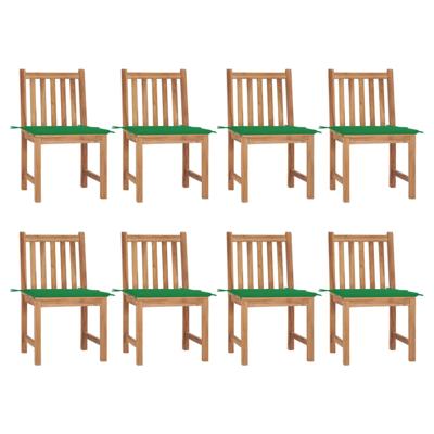 Tuinstoelen 8 st met kussens massief teakhout