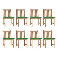 Tuinstoelen 8 st met kussens massief teakhout