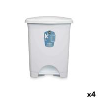 Pedaalemmer Wit Plastic 30 L (4 Stuks)