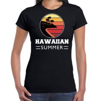 Hawaiian zomer t-shirt / shirt Hawaiian summer zwart voor dames
