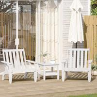 Tuinstoelen Adirondack 2 st 75x77x77 cm massief grenenhout wit - thumbnail