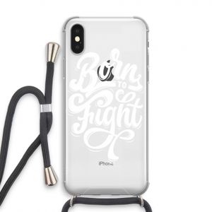 Born to Fight: iPhone X Transparant Hoesje met koord