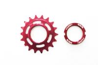 Fixed Tandwiel 18t met lockring - Rood
