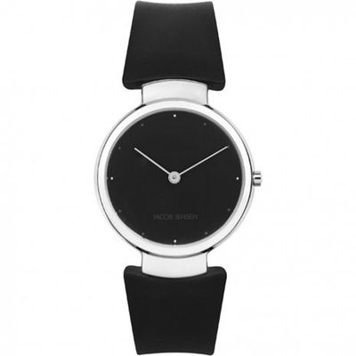 Horlogeband Jacob Jensen JJ111 Rubber Zwart