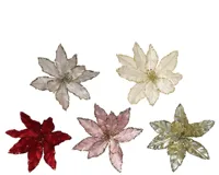 Poinsettia op clip polyester 28x10cm