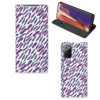 Samsung Galaxy Note20 Hoesje met Magneet Feathers Color - thumbnail