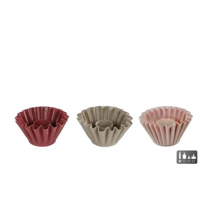 CosyDecor Kandelaar cupcake s crème/roze metaal