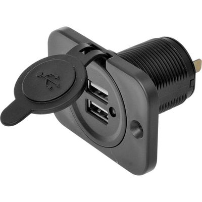 IWH USB dubbel inbouwstopcontact 12/24 Volt 21100 mA Stroombelasting (max.): 2.0 A 12 of 24 V=