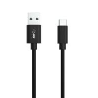 Ansmann USB-kabel USB 3.2 Gen1 (USB 3.0 / USB 3.1 Gen1) USB-A stekker, USB-C stekker 2.00 m Zwart Aluminium-stekker, TPE-mantel, Stekker past op beide manieren
