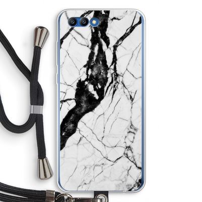 Witte marmer 2: Honor 10 Transparant Hoesje met koord