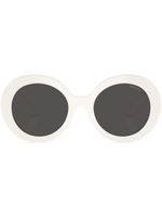 Miu Miu Eyewear lunettes de soleil rondes à monture oversize - Blanc - thumbnail