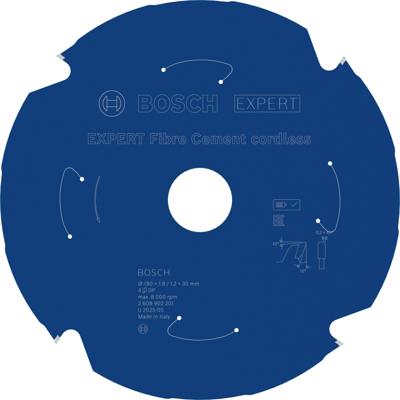 Bosch Accessoires EXPERT Fibre Cement cordless-Cirkelzaagblad | 190 x 1,8/1,2 x 30 mm | T4 - 2608902201