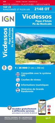 Wandelkaart - Topografische kaart 2148OTR Vicdessos | IGN - Institut Géographique National