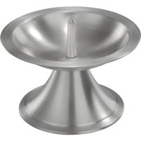 Kaarsenhouder - zilver - metaal - 11 cm - voor stompkaars 7-8 cm