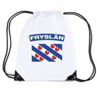 Friesland nylon rugzak wit met Friese vlag