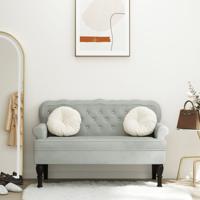 Bankje met rugleuning 119,5x64,5x75 cm fluweel lichtgrijs Bankje met rugleuning 119,5x64,5x75 cm fluweel lichtgrijs