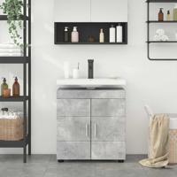 Badkamer wastafelkast Betongrijs 60 x 34 x 63 cm Bewerkt hout