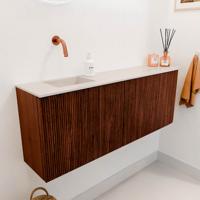 Toiletmeubel Mondiaz Joya Dlux | 111.6 cm | Meubelkleur Ruby | Faye wastafel Meli Wasbak Links | Zonder kraangat(en)