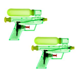 2x Waterpistool/waterpistolen groen 15 cm