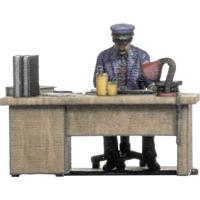 NOCH 10220 H0 Spoorwegbeambte achter bureau figuren Geverfd, Zittend