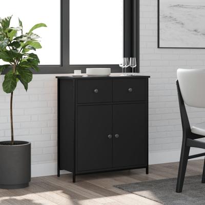 Dressoir 70x30x80 cm bewerkt hout zwart