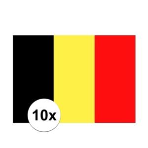 Vlag van Belgie stickers - 10x stuks - 7.5 x 10 cm - Binnen/buiten