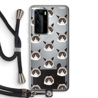 It's a Purrr Case: Huawei P40 Pro Transparant Hoesje met koord