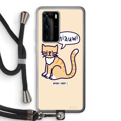 Miauw: Huawei P40 Pro Transparant Hoesje met koord