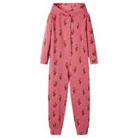 Kinderonesie met capuchon 116 oudroze - thumbnail