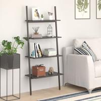 Ladderrek met 4 schappen 64x34x150,5 cm zwart - thumbnail