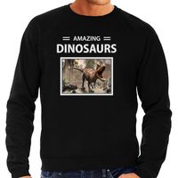 Carnotaurus dinosaurus sweater / trui met dieren foto amazing dinosaurs zwart voor heren