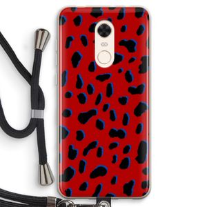 Red Leopard: Xiaomi Redmi 5 Transparant Hoesje met koord