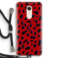 Red Leopard: Xiaomi Redmi 5 Transparant Hoesje met koord