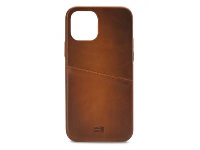 Senza Senza Desire Leather Cover with Card Slot Apple iPhone 12 Mini Burned Cognac