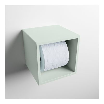 Mondiaz EASY Toiletrolhouder solid surface in- en opbouw 16x16 cm kleur Greey