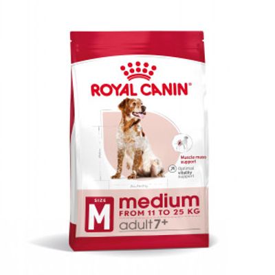 Royal Canin Medium Adult 7+ hondenvoer 2 x 15 kg + gratis 2x Digestion Chews - 160 gr