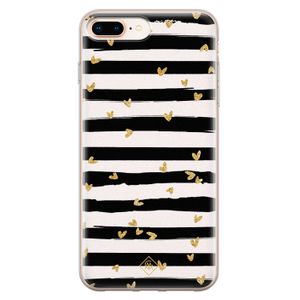 iPhone 8 Plus/7 Plus siliconen telefoonhoesje - Hart streepjes