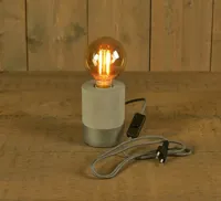 Anna's Collection LED tafellamp E27 cement dip & dye zilver 9,5 x 13cm